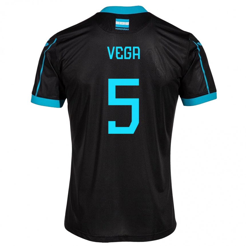 Kids Football Honduras Luis Vega #5 Black Away Jersey 24-26 T-Shirt Uk