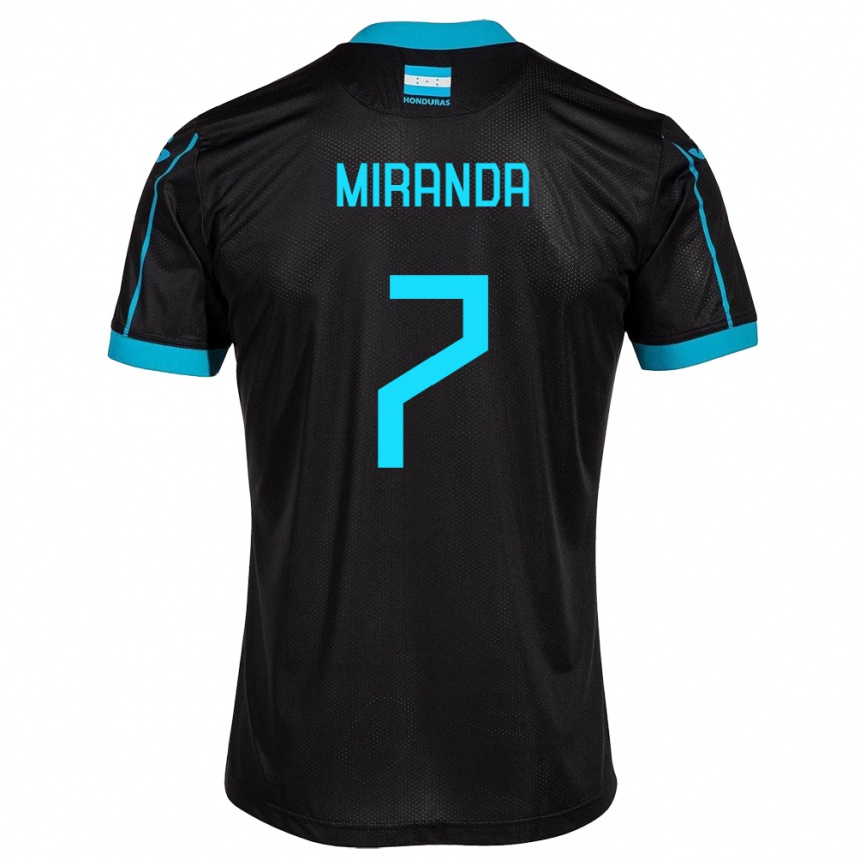 Kids Football Honduras Jeffry Miranda #7 Black Away Jersey 24-26 T-Shirt Uk