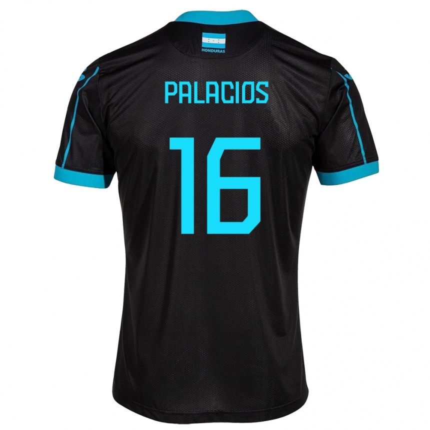 Kids Football Honduras Danilo Palacios #16 Black Away Jersey 24-26 T-Shirt Uk