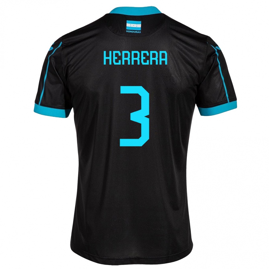 Kids Football Honduras David Herrera #3 Black Away Jersey 24-26 T-Shirt Uk