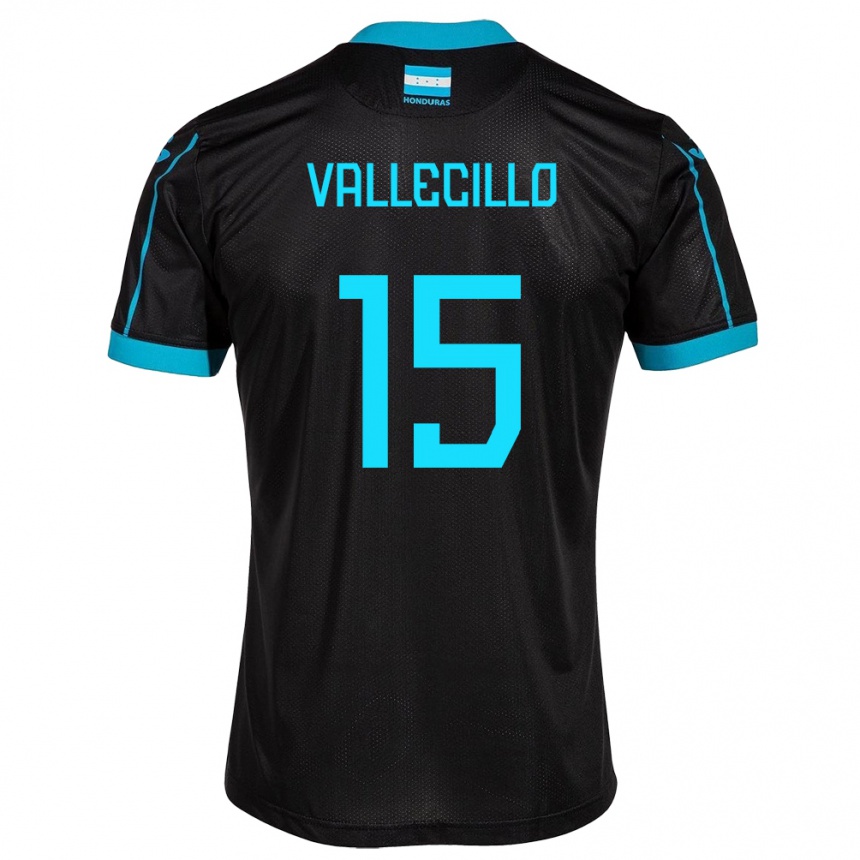 Kids Football Honduras Eric Vallecillo #15 Black Away Jersey 24-26 T-Shirt Uk