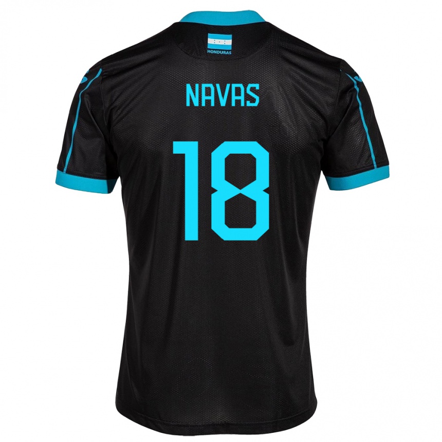 Kids Football Honduras Johan Navas #18 Black Away Jersey 24-26 T-Shirt Uk