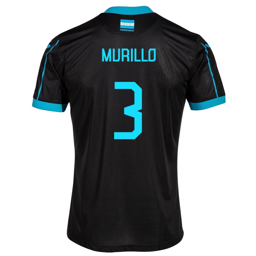 Kids Football Honduras Bárbara Murillo #3 Black Away Jersey 24-26 T-Shirt Uk