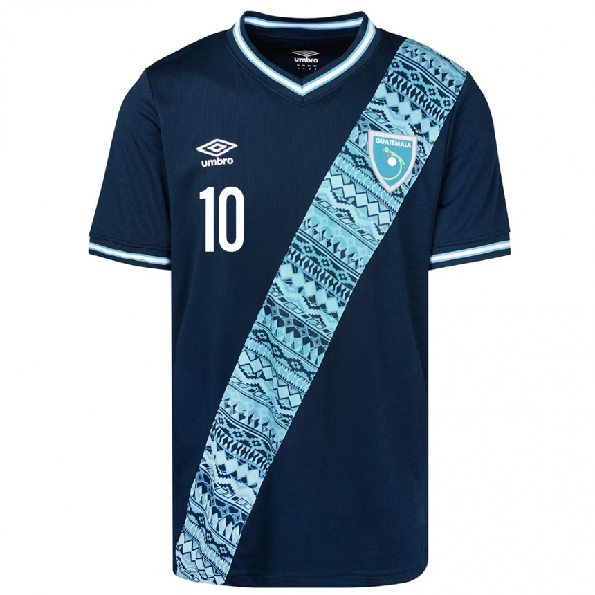 Kids Football Guatemala Andrea Álvarez #10 Blue Away Jersey 24-26 T-Shirt Uk