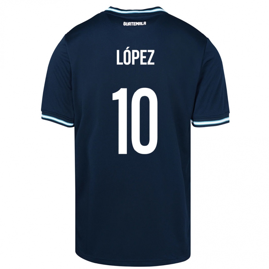 Kids Football Guatemala Antonio López #10 Blue Away Jersey 24-26 T-Shirt Uk