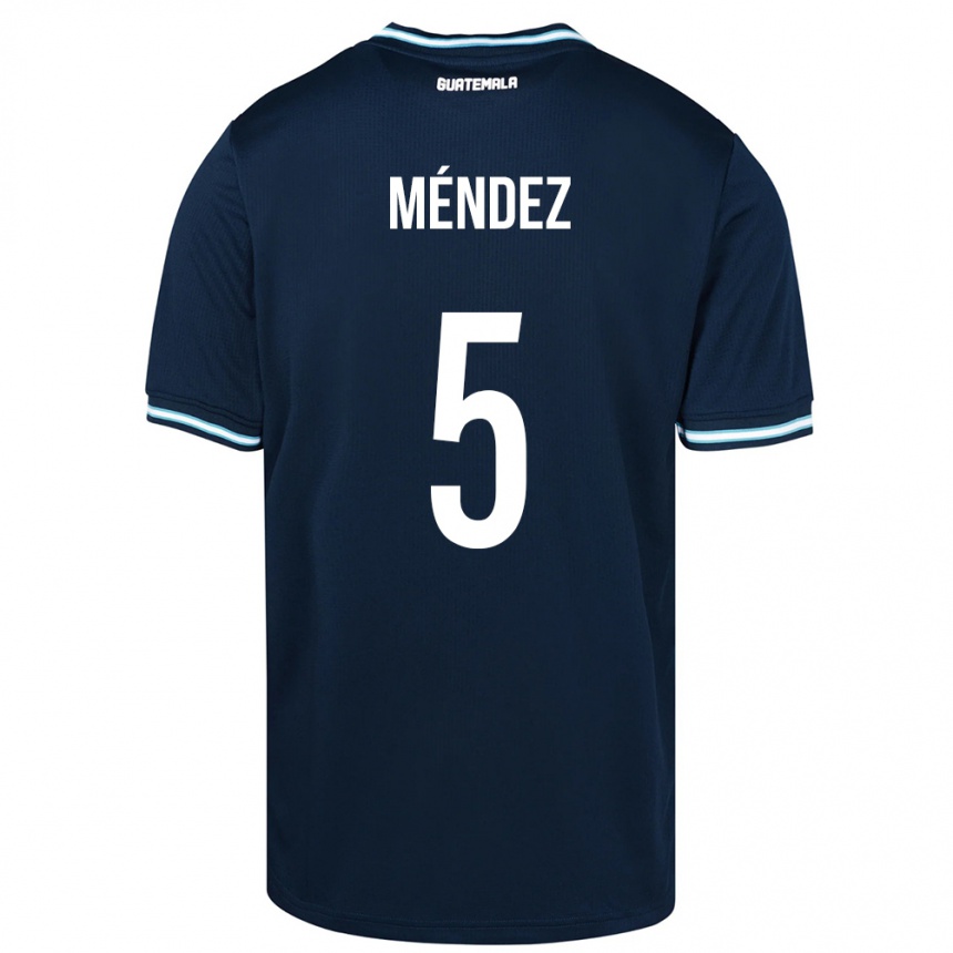 Kids Football Guatemala Diego Méndez #5 Blue Away Jersey 24-26 T-Shirt Uk