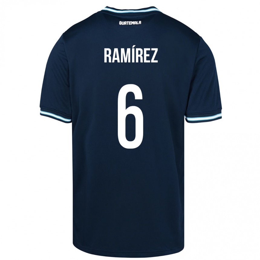 Kids Football Guatemala Kevin Ramírez #6 Blue Away Jersey 24-26 T-Shirt Uk