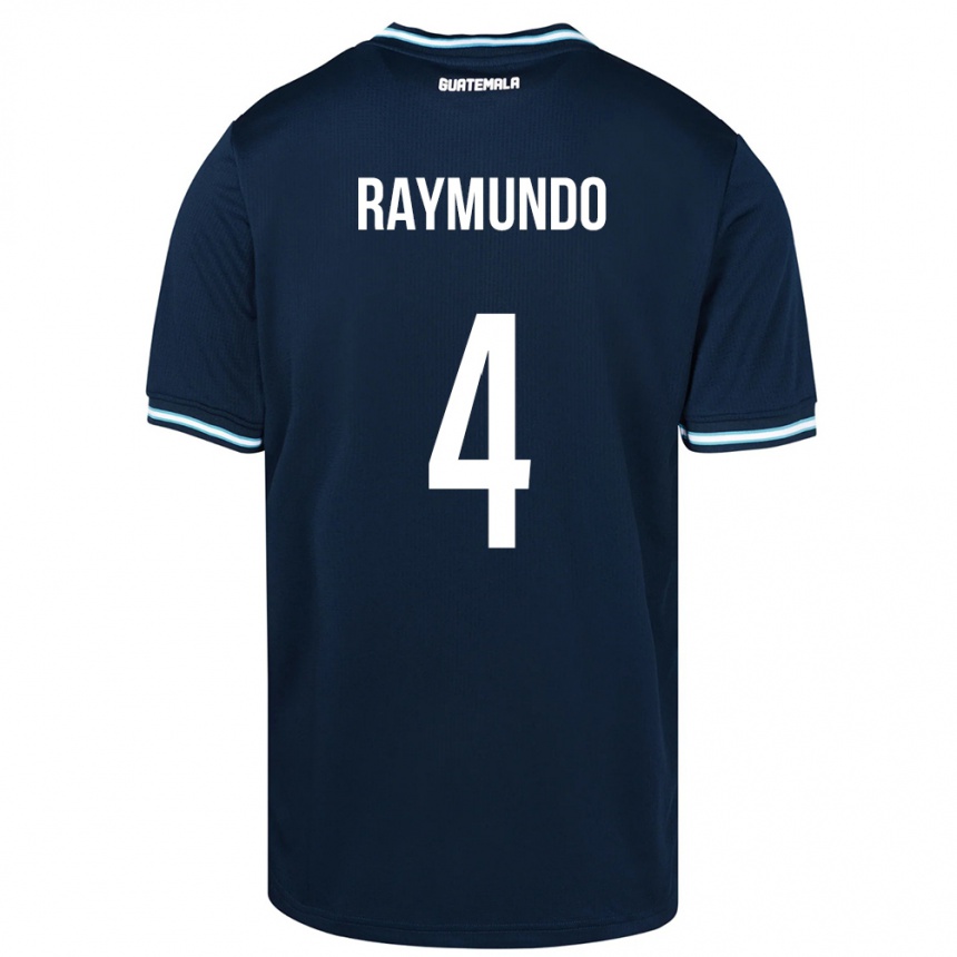 Kids Football Guatemala Cristopher Raymundo #4 Blue Away Jersey 24-26 T-Shirt Uk