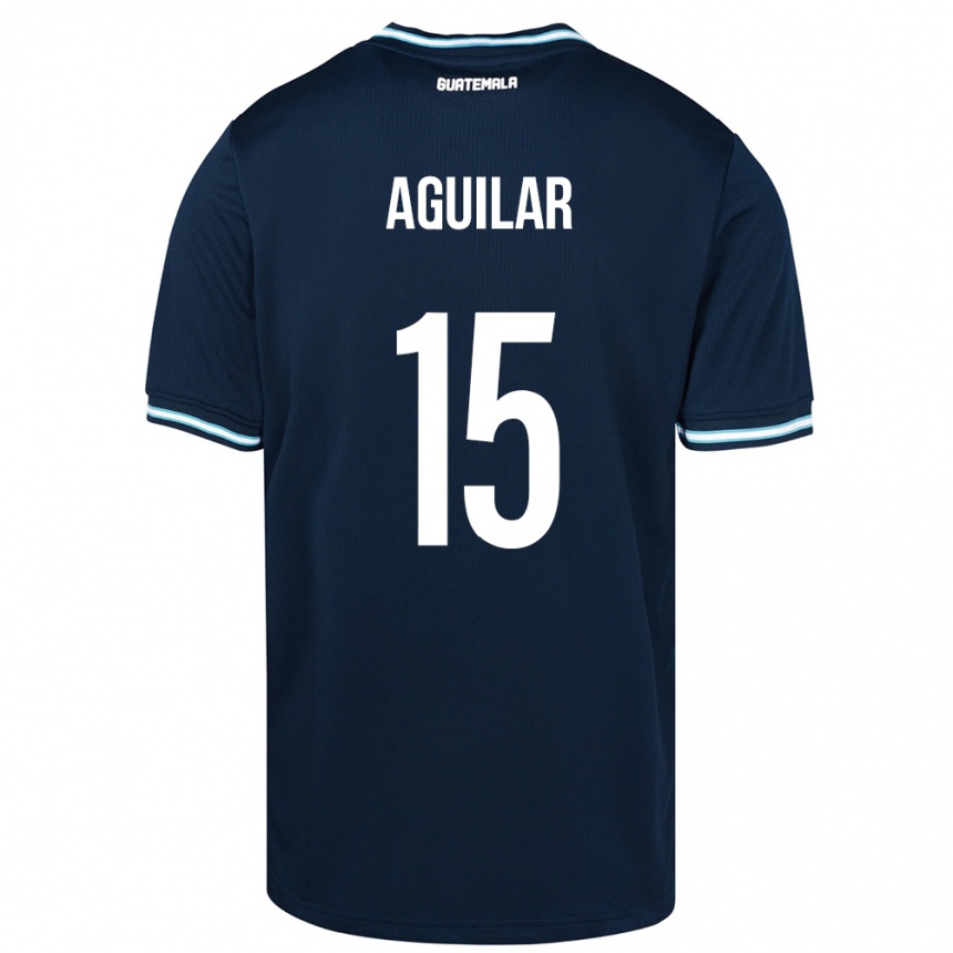 Kids Football Guatemala Carlos Aguilar #15 Blue Away Jersey 24-26 T-Shirt Uk