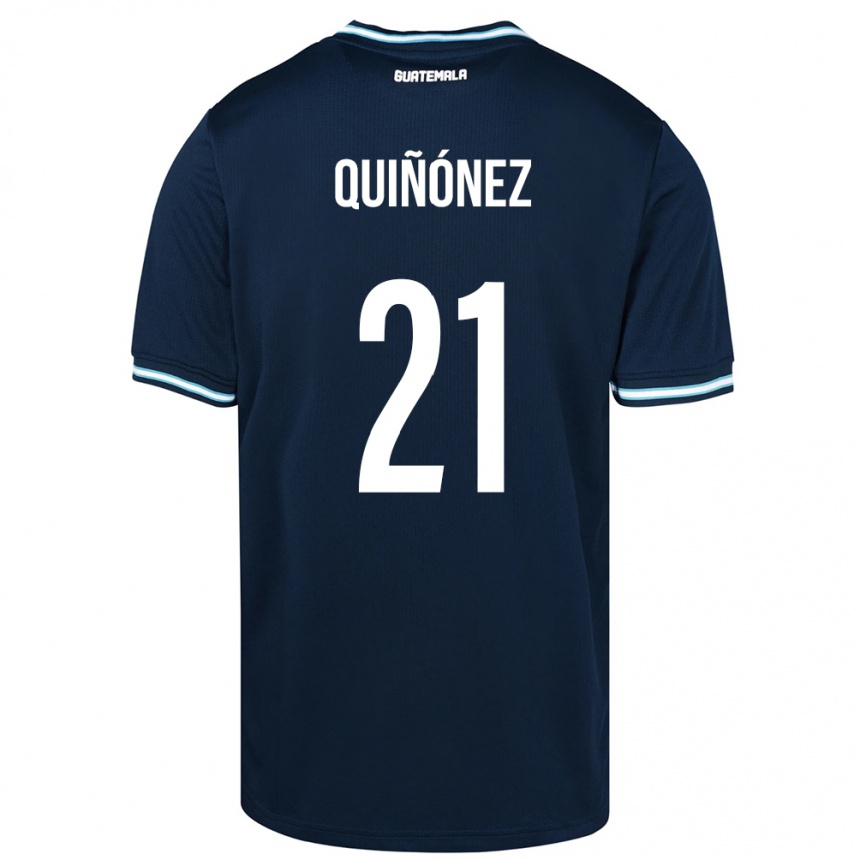 Kids Football Guatemala Andrea Quiñónez #21 Blue Away Jersey 24-26 T-Shirt Uk