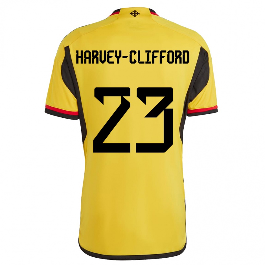 Kids Football Northern Ireland Maddy Harvey-Clifford #23 White Away Jersey 24-26 T-Shirt Uk