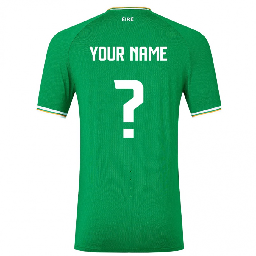 Men Football Ireland Your Name #0 Green Home Jersey 24-26 T-Shirt Uk