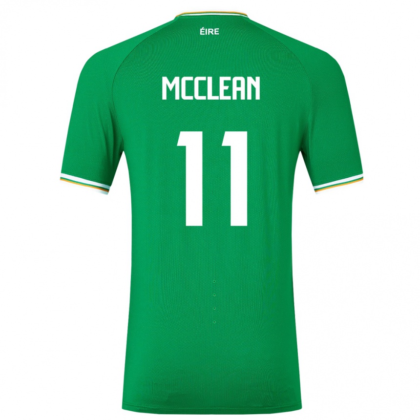 Men Football Ireland James Mcclean #11 Green Home Jersey 24-26 T-Shirt Uk