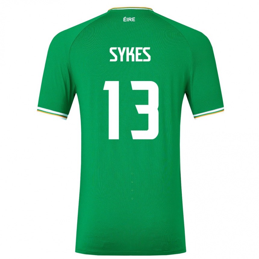 Men Football Ireland Mark Sykes #13 Green Home Jersey 24-26 T-Shirt Uk