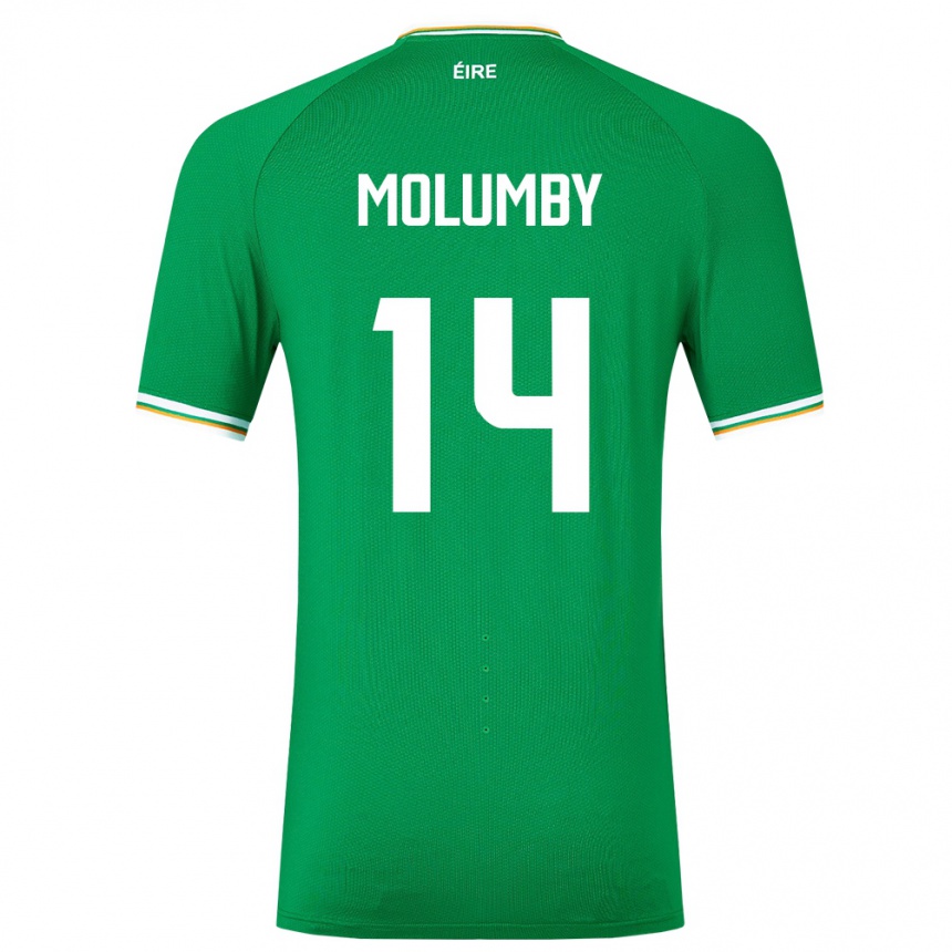 Men Football Ireland Jayson Molumby #14 Green Home Jersey 24-26 T-Shirt Uk