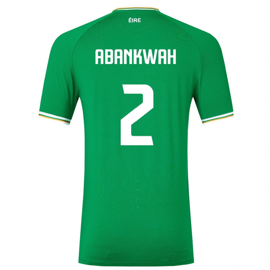 Men Football Ireland James Abankwah #2 Green Home Jersey 24-26 T-Shirt Uk