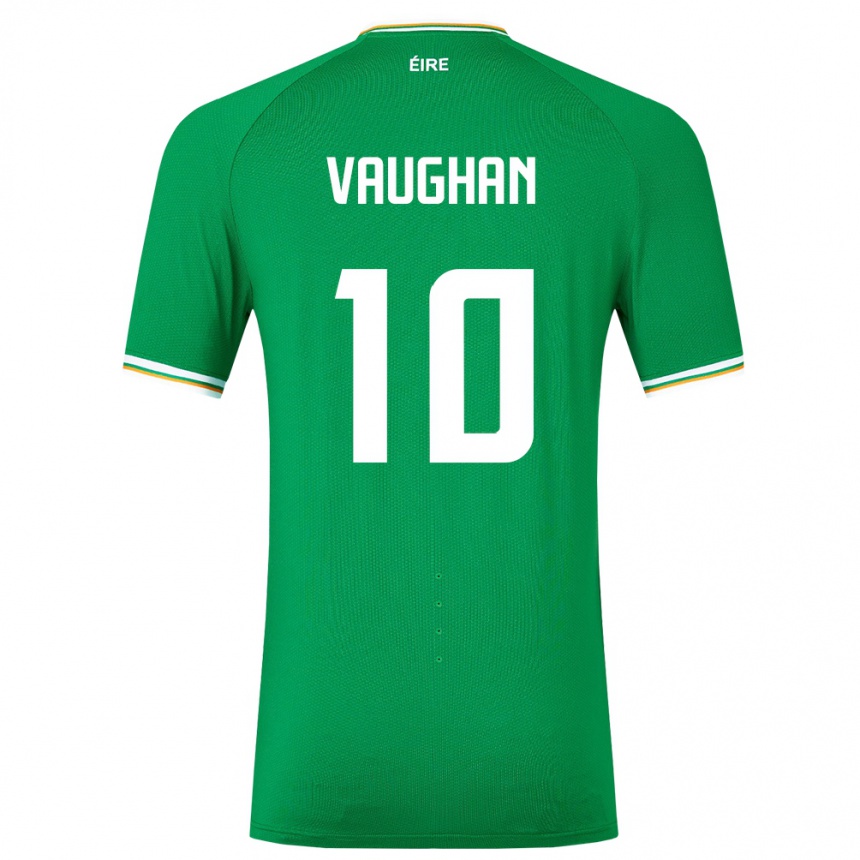 Men Football Ireland Harry Vaughan #10 Green Home Jersey 24-26 T-Shirt Uk