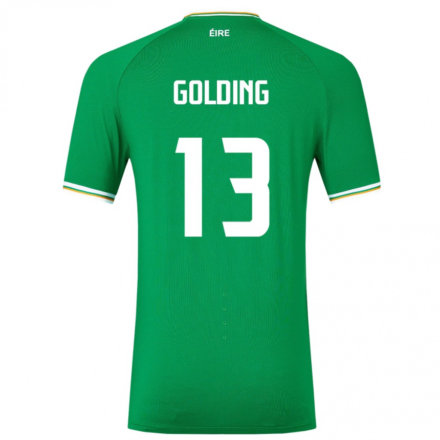 Men Football Ireland James Golding #13 Green Home Jersey 24-26 T-Shirt Uk