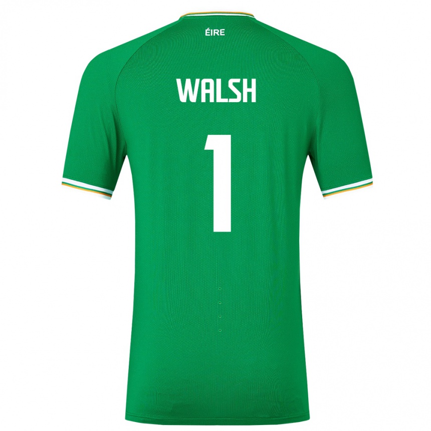 Men Football Ireland Conor Walsh #1 Green Home Jersey 24-26 T-Shirt Uk