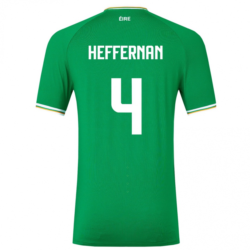 Men Football Ireland Cathal Heffernan #4 Green Home Jersey 24-26 T-Shirt Uk