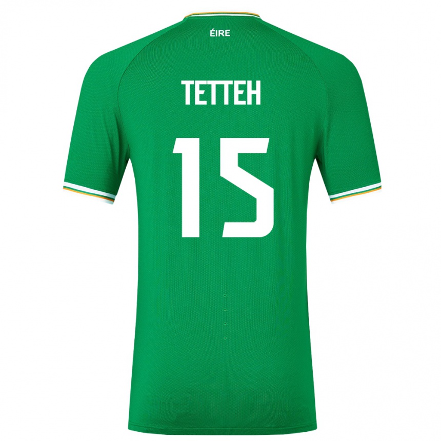 Men Football Ireland Gideon Tetteh #15 Green Home Jersey 24-26 T-Shirt Uk