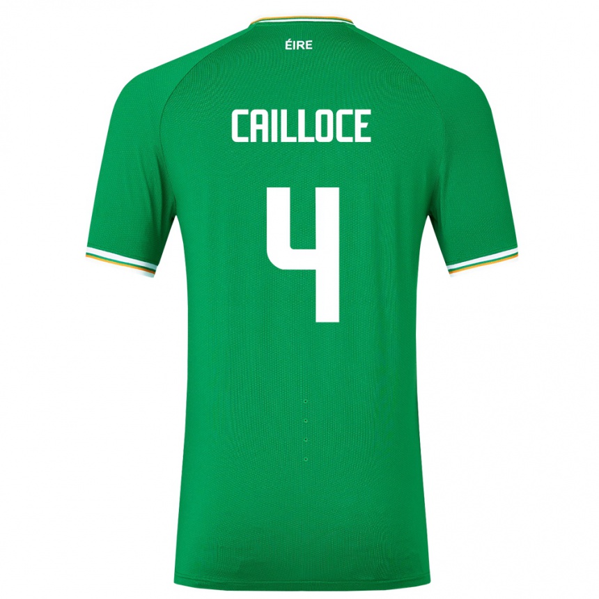 Men Football Ireland Luca Cailloce #4 Green Home Jersey 24-26 T-Shirt Uk