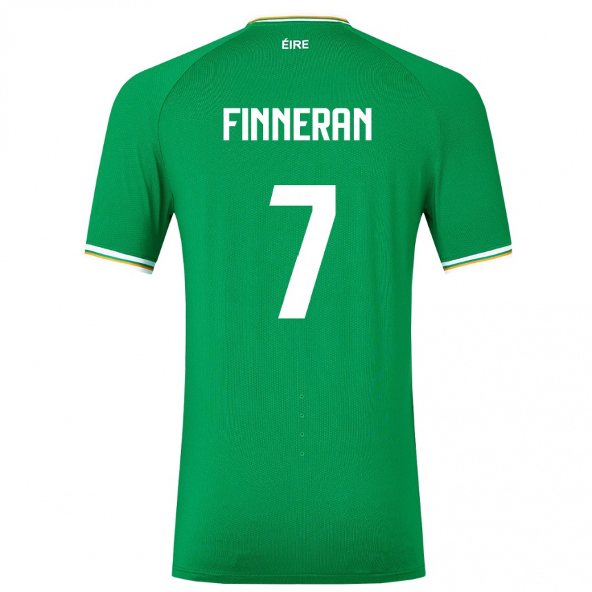 Men Football Ireland Rory Finneran #7 Green Home Jersey 24-26 T-Shirt Uk