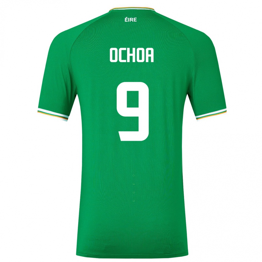 Men Football Ireland Aarón Ochoa #9 Green Home Jersey 24-26 T-Shirt Uk