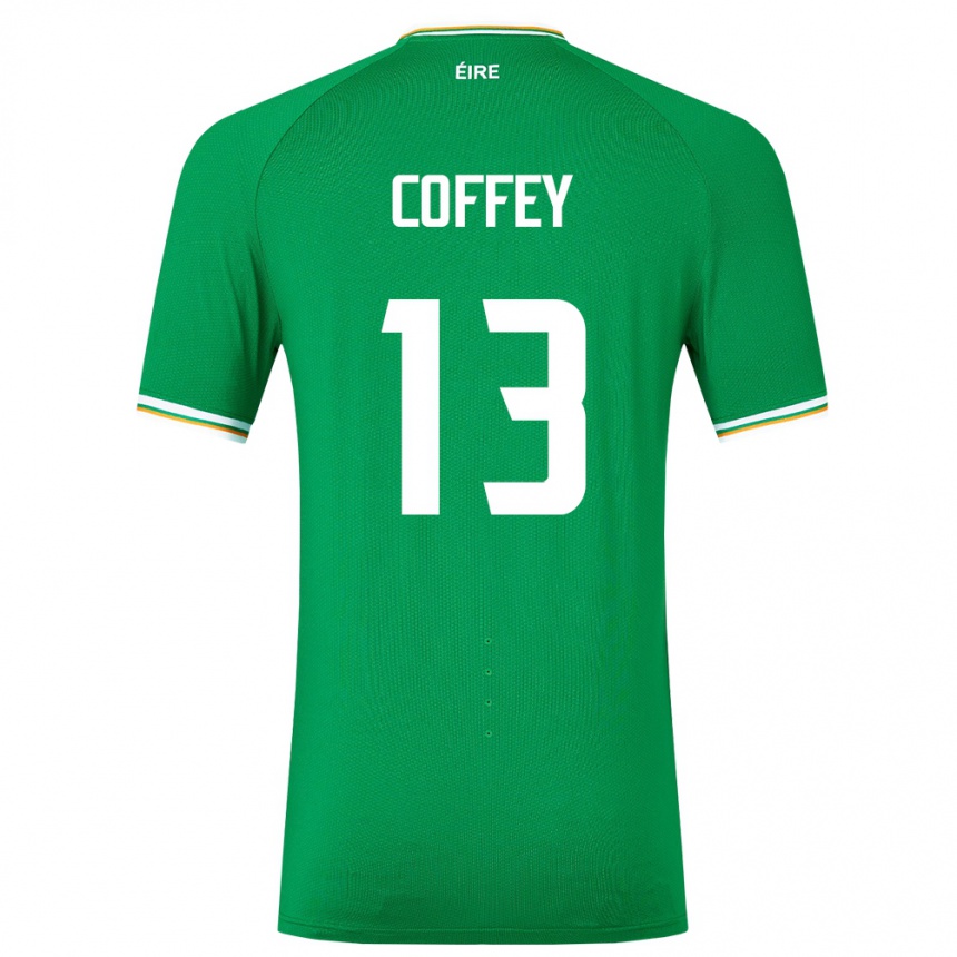 Men Football Ireland Fiachra Coffey #13 Green Home Jersey 24-26 T-Shirt Uk