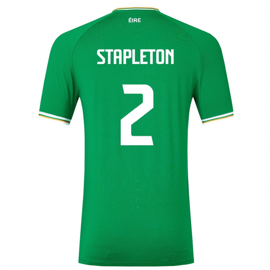 Men Football Ireland Jessie Stapleton #2 Green Home Jersey 24-26 T-Shirt Uk