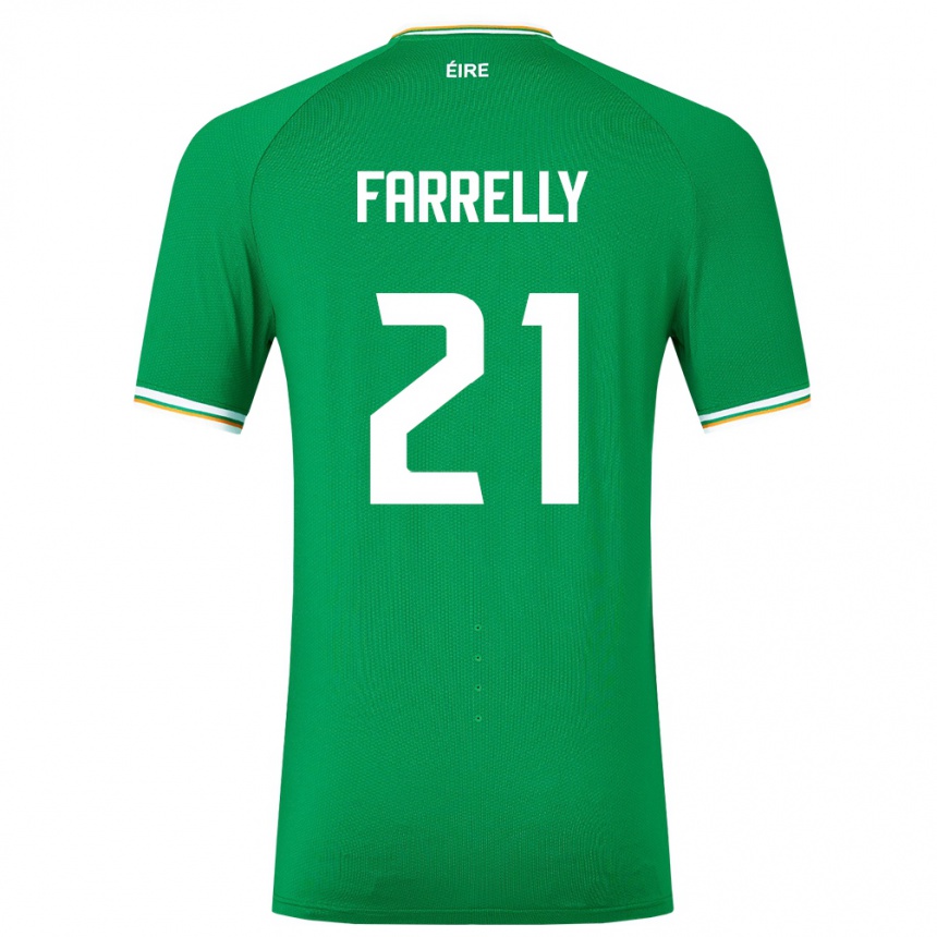 Men Football Ireland Sinead Farrelly #21 Green Home Jersey 24-26 T-Shirt Uk