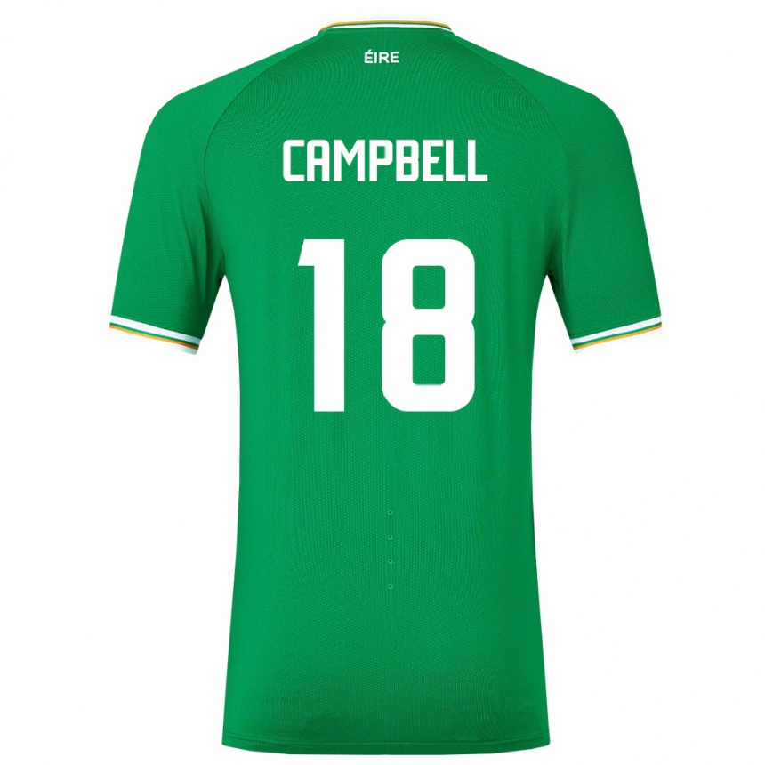 Men Football Ireland Megan Campbell #18 Green Home Jersey 24-26 T-Shirt Uk