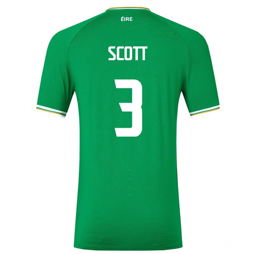 Men Football Ireland Harriet Scott #3 Green Home Jersey 24-26 T-Shirt Uk