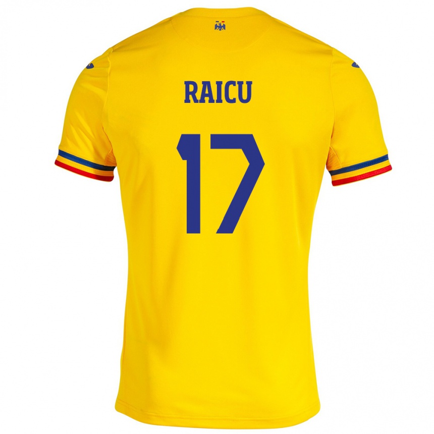 Men Football Romania Alin Raicu #17 Yellow Home Jersey 24-26 T-Shirt Uk