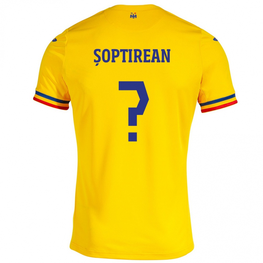 Men Football Romania Dominik Șoptirean #0 Yellow Home Jersey 24-26 T-Shirt Uk