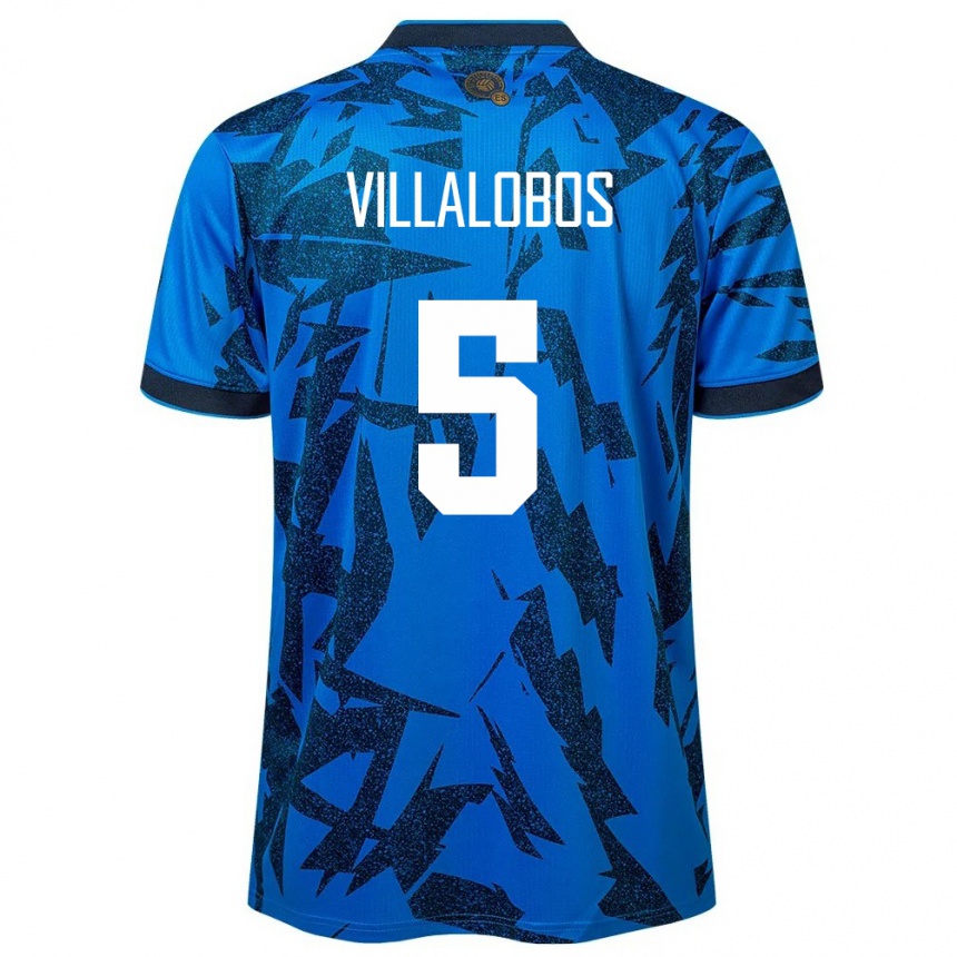 Men Football El Salvador Kristian Villalobos #5 Blue Home Jersey 24-26 T-Shirt Uk