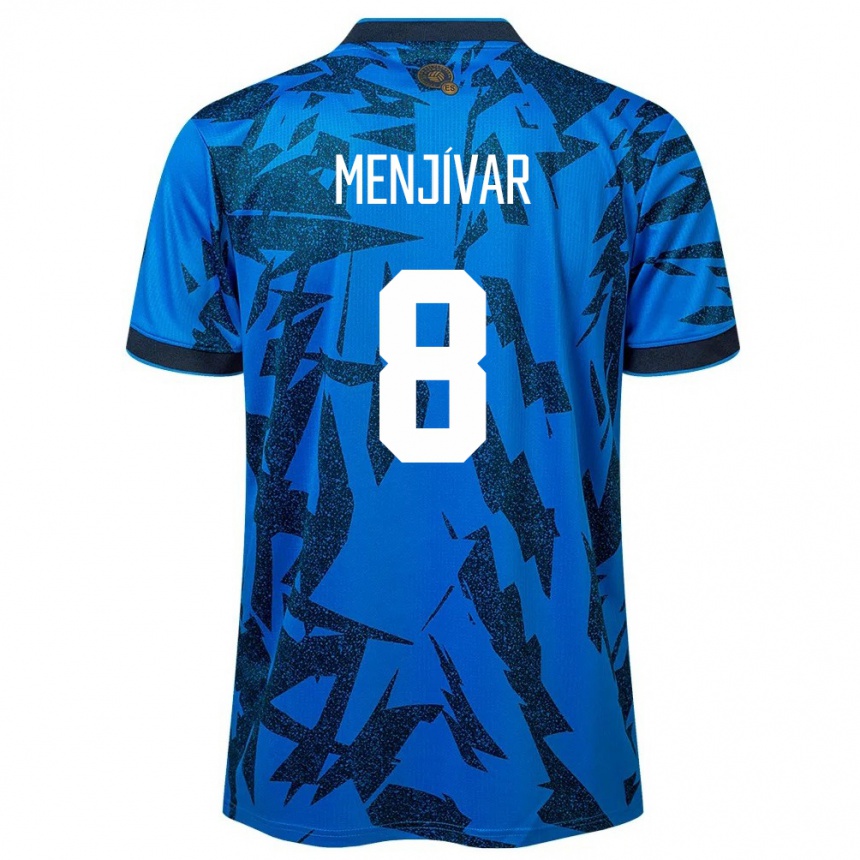 Men Football El Salvador Wálter Menjívar #8 Blue Home Jersey 24-26 T-Shirt Uk