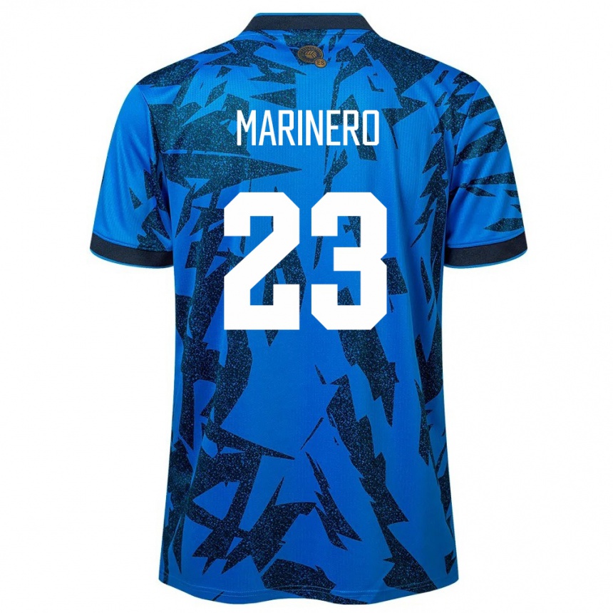 Men Football El Salvador Amber Marinero #23 Blue Home Jersey 24-26 T-Shirt Uk