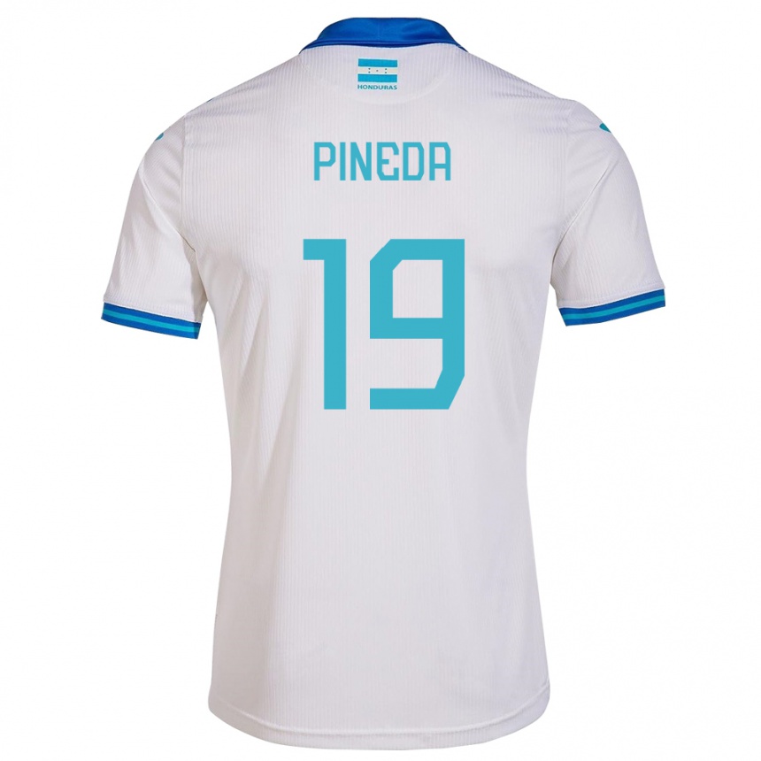 Men Football Honduras Carlos Pineda #19 White Home Jersey 24-26 T-Shirt Uk