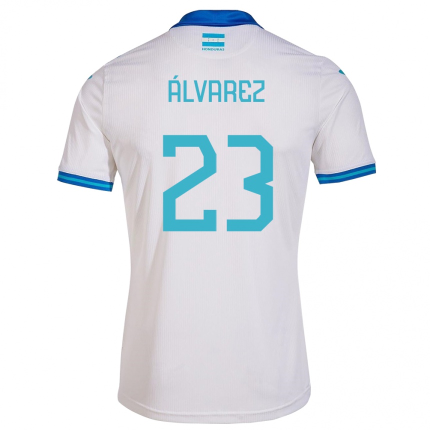 Men Football Honduras Jorge Álvarez #23 White Home Jersey 24-26 T-Shirt Uk