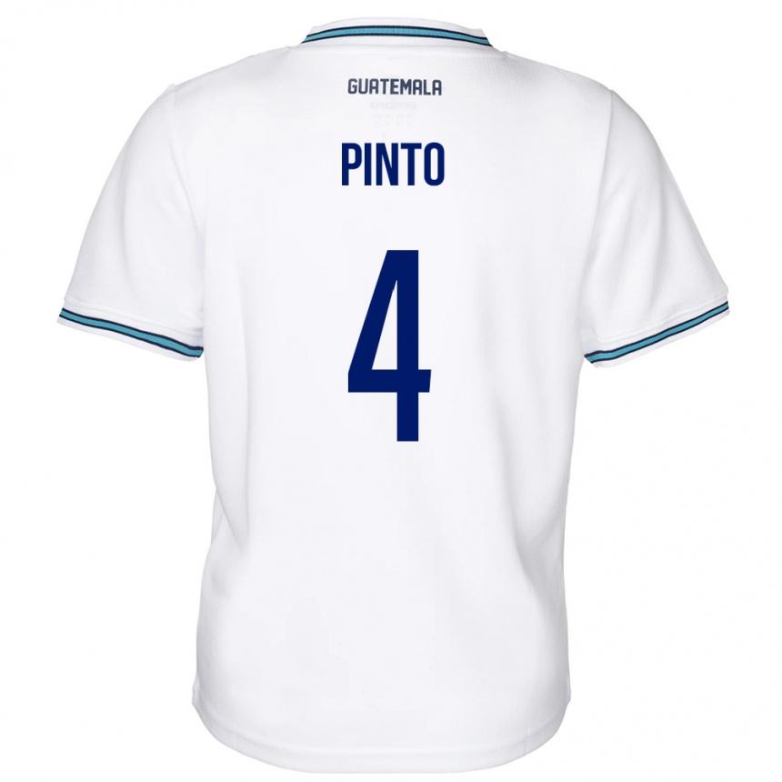 Men Football Guatemala José Carlos Pinto #4 White Home Jersey 24-26 T-Shirt Uk