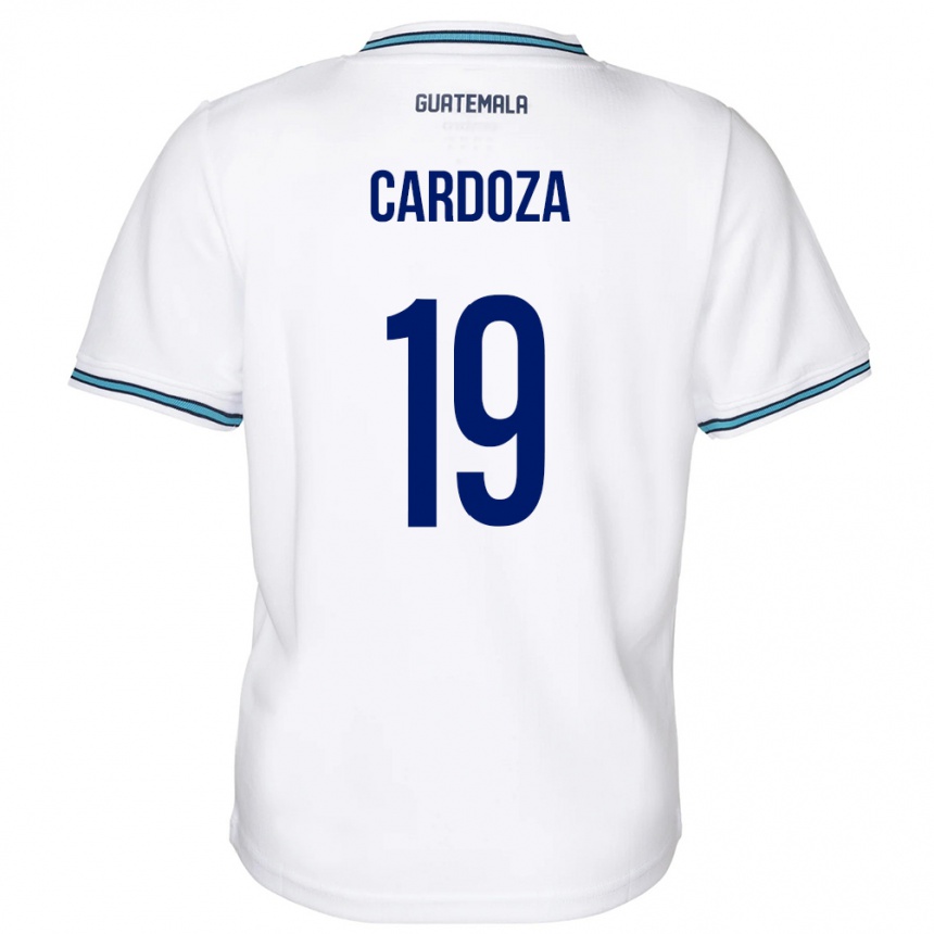 Men Football Guatemala Elmer Cardoza #19 White Home Jersey 24-26 T-Shirt Uk