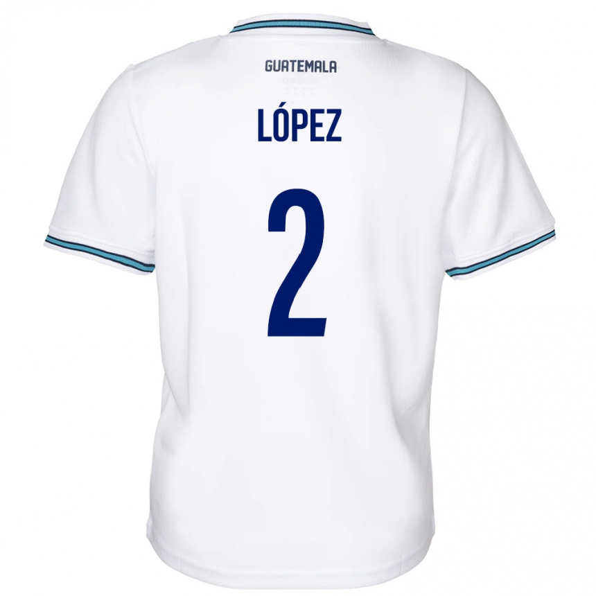 Men Football Guatemala Francisco López #2 White Home Jersey 24-26 T-Shirt Uk