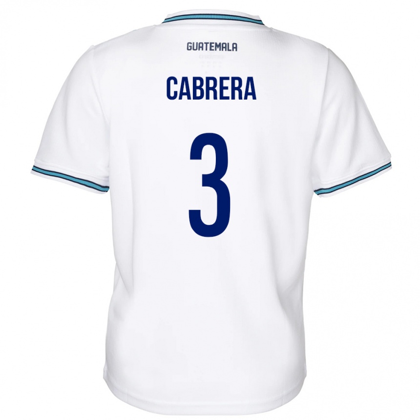 Men Football Guatemala Gabriel Cabrera #3 White Home Jersey 24-26 T-Shirt Uk