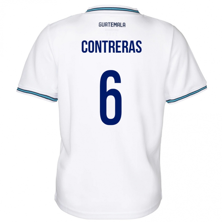 Men Football Guatemala María Contreras #6 White Home Jersey 24-26 T-Shirt Uk