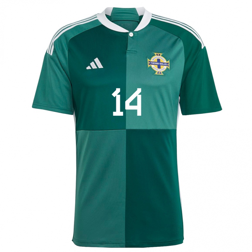 Men Football Northern Ireland Lauren Wade #14 Green Home Jersey 24-26 T-Shirt Uk