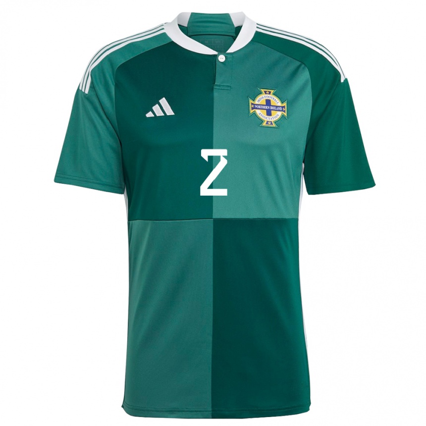 Men Football Northern Ireland Callum Leacock #2 Green Home Jersey 24-26 T-Shirt Uk