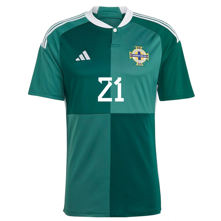 Men Football Northern Ireland Josh Magennis #21 Green Home Jersey 24-26 T-Shirt Uk