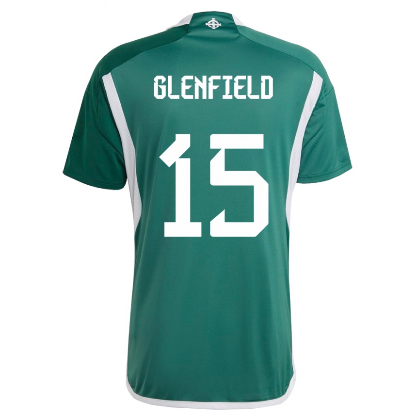 Men Football Northern Ireland Sam Glenfield #15 Green Home Jersey 24-26 T-Shirt Uk