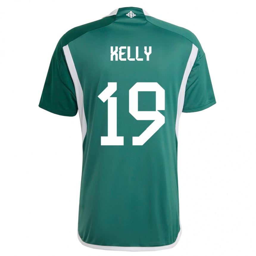 Men Football Northern Ireland Oscar Kelly #19 Green Home Jersey 24-26 T-Shirt Uk